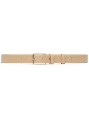 12 STOREEZ rectangle leather belt - Neutrals