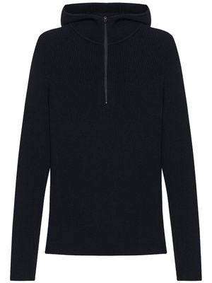 12 STOREEZ ribbed-knit hooded jumper - Black
