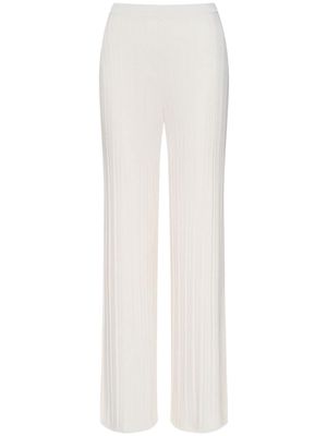12 STOREEZ ribbed straight-leg trousers - Neutrals