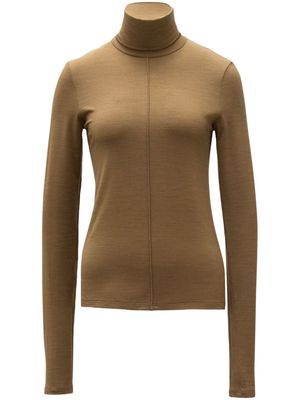 12 STOREEZ roll-neck fine-knit jumper - Brown