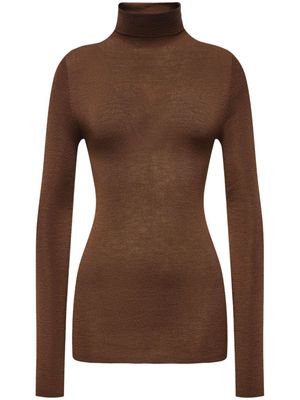 12 STOREEZ roll-neck ribbed wool jumper - Brown