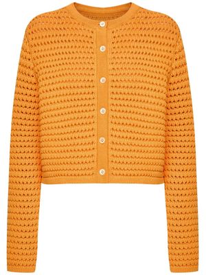 12 STOREEZ round-neck cotton cardigan - Orange