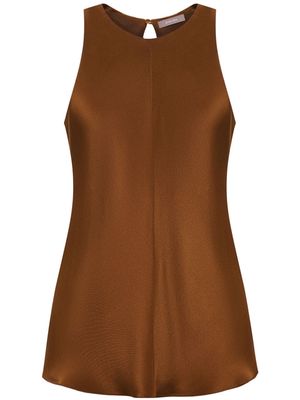 12 STOREEZ round-neck silk blouse - Brown