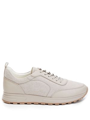12 STOREEZ round-toe leather sneakers - Neutrals