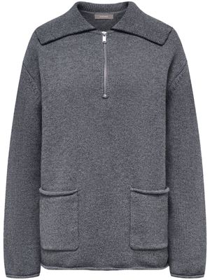 12 STOREEZ sailor-collar merino-wool jumper - Grey