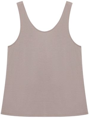 12 STOREEZ scoop-neck silk tank top - Grey