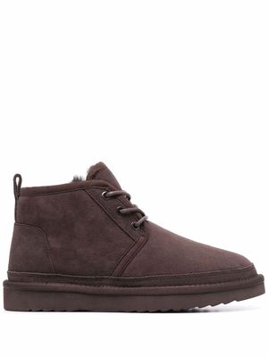 12 STOREEZ shearling-lined lace-up boots - Brown
