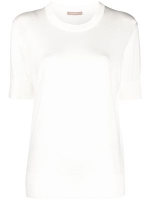 12 STOREEZ short-sleeve silk-blend jumper - Neutrals