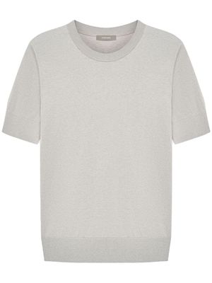 12 STOREEZ short-sleeved knitted T-shirt - Grey