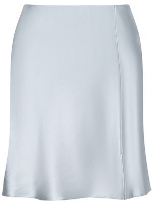 12 STOREEZ side-slit mulberry-silk miniskirt - Blue