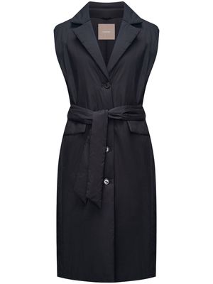 12 STOREEZ sleeveless belted padded coat - Black