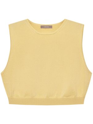 12 STOREEZ sleeveless cropped knitted vest - Neutrals