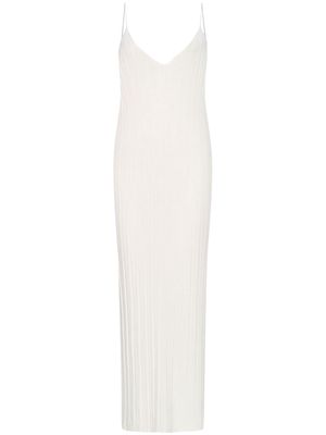 12 STOREEZ sleeveless fine-ribbed long dress - White