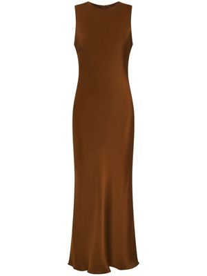 12 STOREEZ sleeveless silk dress - Brown