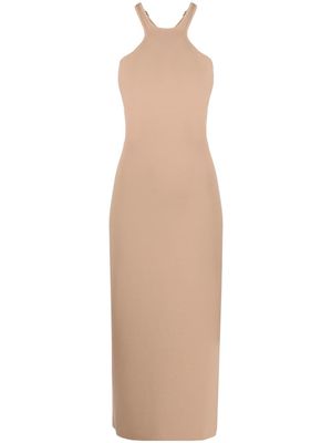 12 STOREEZ sleeveless slit-detail dress - Neutrals