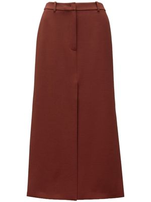 12 STOREEZ slit-detail straight maxi skirt - Brown