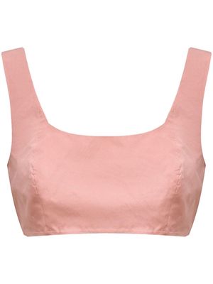 12 STOREEZ square-neck cropped vest top - Pink