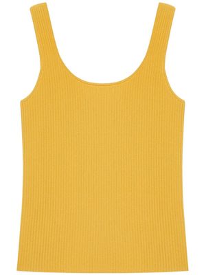 12 STOREEZ square-neck ribbed-knit top - Yellow