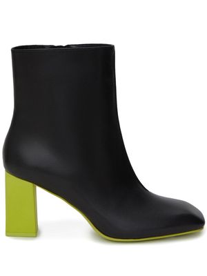 12 STOREEZ square-toe 80mm leather boots - Black