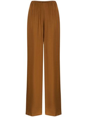 12 STOREEZ straight-leg silk trousers - Brown