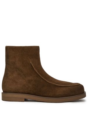 12 STOREEZ suede leather ankle boots - Brown