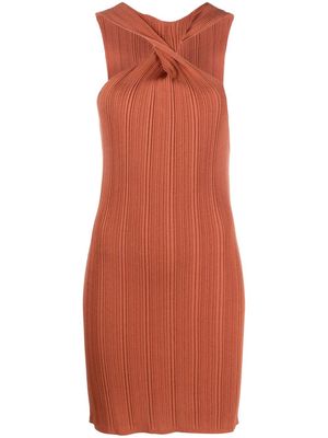 12 STOREEZ twist-detail sleeveless dress - Brown