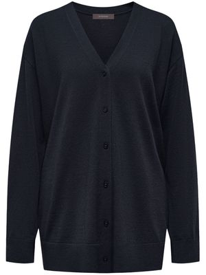 12 STOREEZ V-neck merino-silk cardigan - Black