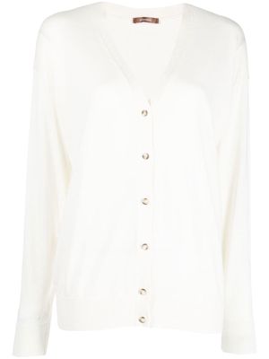 12 STOREEZ V-neck silk-blend cardigan - White