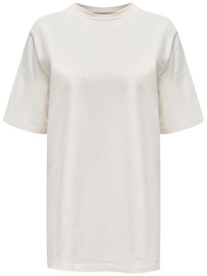 12 STOREEZ vertical-seamed brushed cotton T-shirt - White