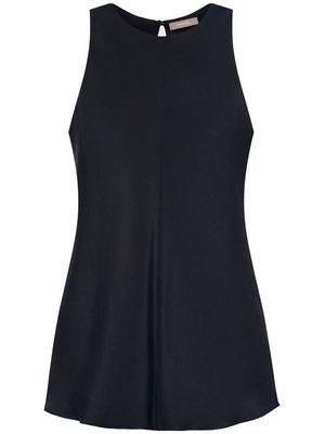12 STOREEZ vertical-seamed mulberry silk blouse - Black