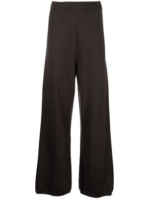 12 STOREEZ wide-leg silk-blend trousers - Brown