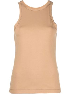 12 STOREEZ Wide-trim cotton tank top - Neutrals