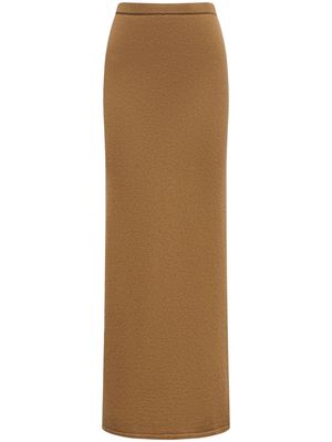 12 STOREEZ wool-blend knitted maxi skirt - Brown