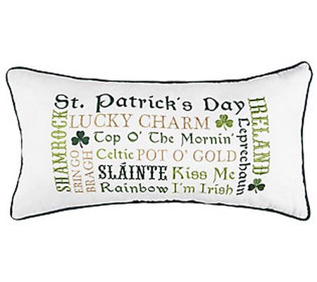 12" x 24" Irish Font St. Patrick's Day Pillow b y Valerie