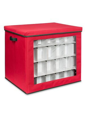 120-Cube Ornament Storage Container - Red - Red