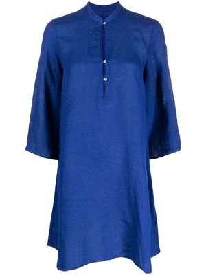120% Lino bell-sleeve linen shift dress - Blue