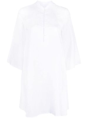 120% Lino bell-sleeve linen shift dress - White