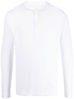 120% Lino button-placket sweatshirt - White