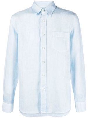 120% Lino button-up linen shirt - Blue