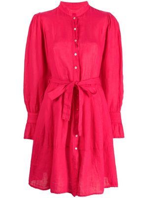 120% Lino buttoned-up linen shirt dress - Pink