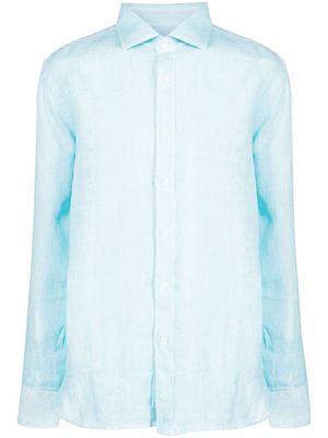 120% Lino classic linen shirt - Blue