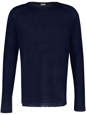 120% Lino crew-neck linen jumper - Blue