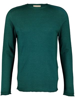 120% Lino crew-neck linen jumper - Green