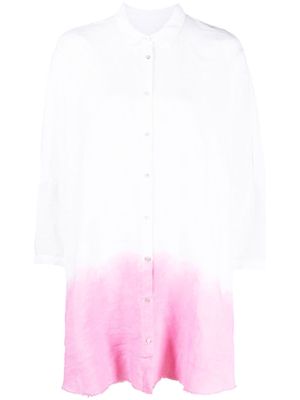 120% Lino dip-dye oversize shirt - White