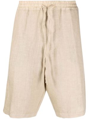 120% Lino drawstring linen bermuda shorts - Neutrals