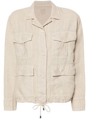 120% Lino drawstring linen shirt - Neutrals