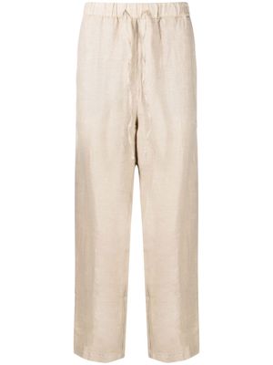 120% Lino drawstring linen trousers - Neutrals