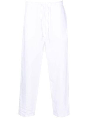 120% Lino drawstring linen trousers - White