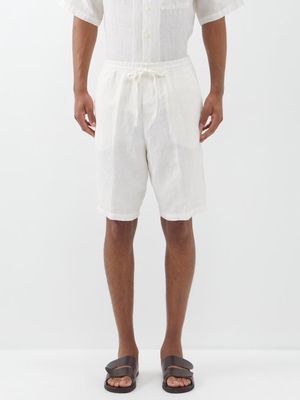 120% Lino - Drawstring-waist Linen Shorts - Mens - Natural