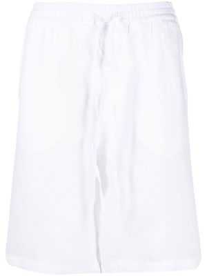 120% Lino drawstring-waistband shorts - White